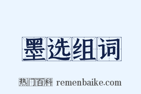 墨选组词是什么意思的图片